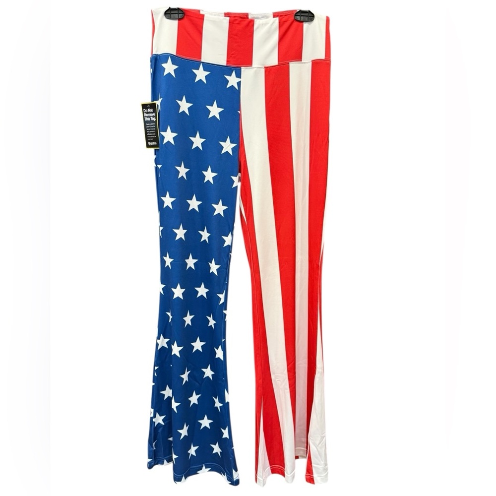 Tipsy Elves Red, White, and Blue Flare Pants